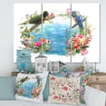 thumbnail image 2 of Designart ' Parrots and Flowers By The Blue Waterside ' Traditional Canvas Wall Art Print, 2 of 3