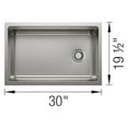 thumbnail image 5 of Blanco 443299 Inteos 30" Undermount Single Basin Stainless Steel Kitchen Sink - Stainless, 5 of 6