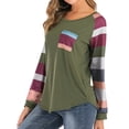 thumbnail image 5 of Women Round Neck Long Sleeves Color Block Tunic Shirt, 5 of 8