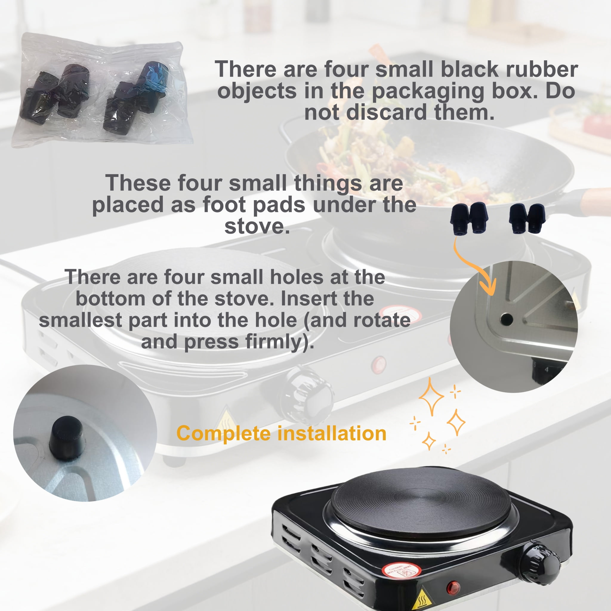 Electric Hot Plate, 2200W Countertop Burner,Cast Iron 2 Burners ,Portable Electric Stove, Portable Double Burners for Cooking,Easy to Clean, Black.