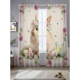 thumbnail image 2 of Easter Cute Bunny Sheer Curtains 84 Inch Length 2 Panels Set Window Treatments, Eggs Spring Daisy Flowers Vintage Rod Pocket Semi Curtains for Living Room/Bedroom/Kitchen Décor, 104"W x 84"L, 2 of 7