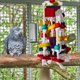 thumbnail image 5 of Juguete para masticar pájaros - Jaula para loros, juguetes para morder, bloques de madera, juguetes para loros pequeños y medianos. $ Juguete para loros, colorido puente arcoíris, juguete, 5 of 5