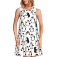 thumbnail image 1 of Balery Cute Penguins Vestidos de verano para mujer con estampado: vestido holgado sin mangas, vestido playero informal y cómodo para días calurosos., 1 of 7