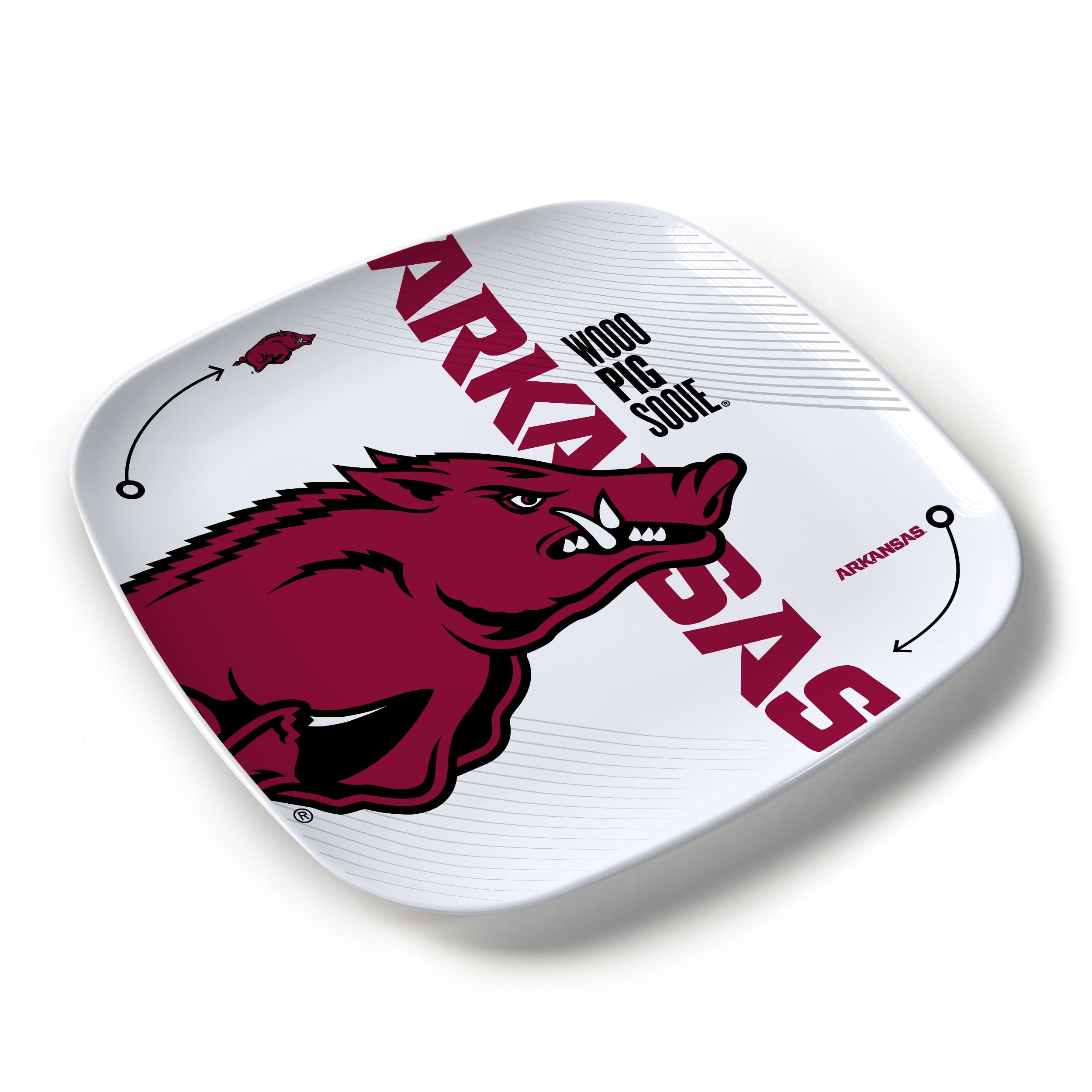 YouTheFan NCAA Arkansas Razorbacks Large Party Plate