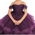 thumbnail image 4 of Drtj Lace Flower Girl Dress Sequin Applique Pageant Dresses for Girls Ball Gown Long Ruffle, Sized 2-14T, 4 of 7