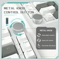 thumbnail image 3 of AK820 Mechanical Keyboard with CNC Knob Control,75% ANSI Layout,82Keys Gasket Mount Wired Gaming Keyboard,5 Sound Absorbing Foam,Hot-swappable,White Backlit,for PC,MAC (White&Grey), 3 of 8