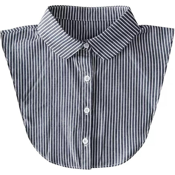 CAILDANL Striped Detachable Fake Collar Half Shirt Blouse Collar Faux False Collar Elegant for Women Girls