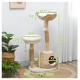 thumbnail image 3 of COCOKUN 41" Modern Cat Condo, Indoor Cat Tree with Scratching Posts, Soft Removable Cushions & Toy Balls, Compact Cat Furniture for Play & Rest, Cream White, 3 of 9