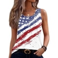 thumbnail image 2 of DORKASM 4th July Tank Tops Sleeveless Independence Red White and Blue T-Shirts Summer Square Neck Usa Flag Shirts Vocation Liberty T Shirts Sky Blue 2XL, 2 of 5
