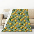thumbnail image 1 of XMXT Throw Blankets, Realistic Lemon Leaves Bed Blanket for Bedroom Sofa, 50 x 70 inches, 1 of 9
