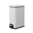 thumbnail image 1 of Moorefield Forte Slim Rectangular Step Trash Can, 1.6 Gallon Compact Bathroom Waste Bin with Soft Close Lid and Removable Inner Bucket, Matte White, 1 of 11