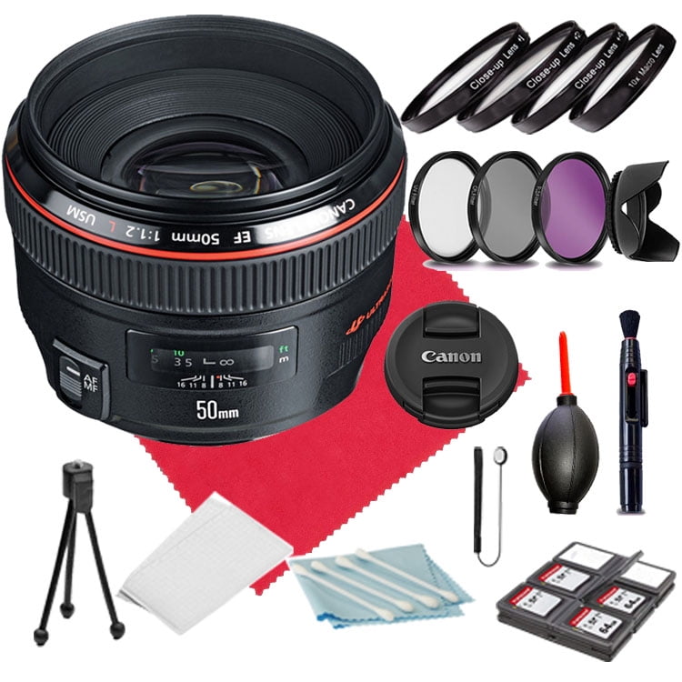 Canon EF 50mm F/1.2L USM Lens & DSLR Accessory Kit Hood, Macro Lenses