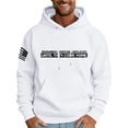 thumbnail image 3 of Men's Loose Fit Hoodie with RED FRIDAY Flag & Letter Print, Casual Pullover Sweatshirt, Military Support Design for Veterans Day, Christmas, Outdoor Wear,White,4XL, 3 of 6