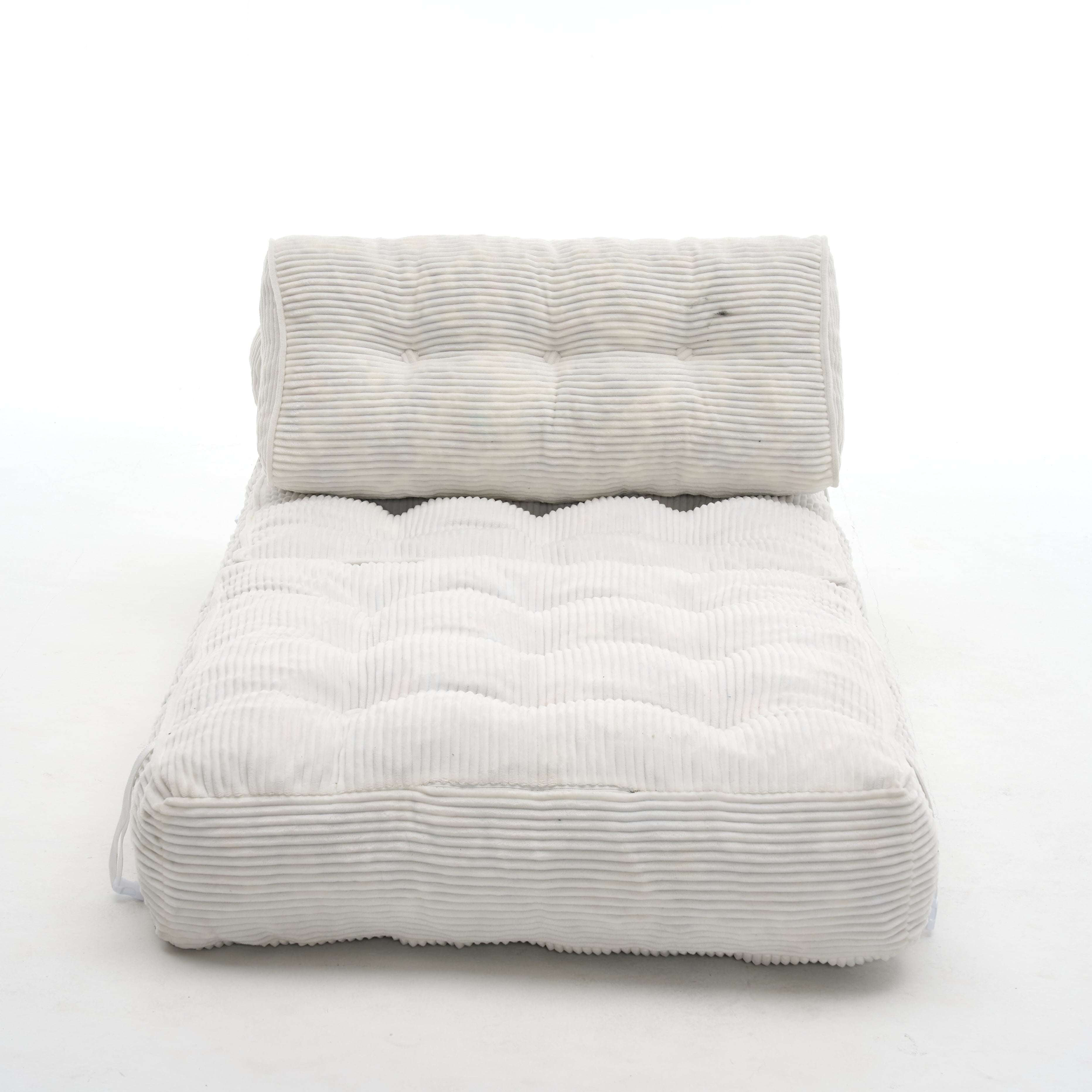 Leumius Folding Sofa Bed,Convertible Sleeper Chair with Pillow Foldable Mattress with Back Support, Portable Fold Out Chair Bed Comfy Floor Sofa Lounge for Living Room BedroomWhite