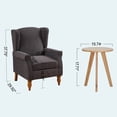 thumbnail image 4 of Ciphrias Accent Chair with Side Table Set, Antique Dark Grey Wingback Reading Chair with Solid Wood Coffee Table for Living Room Bedroom, 4 of 8