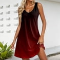 thumbnail image 2 of JIAYUE Women's Dress Above Knee Elegant Sleeveless V Neck Gradient Color Pocket Summer For Comfortable Flowy Casual Dailywear And Evening Trendy Female Dresses, 2 of 5