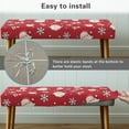 thumbnail image 5 of FUIALDOLG Christmas Dining Bench Cover, Stretch Washable Long Bench Seat Covers, Rectangle Table Chair Slipcover for Dining Room, Living Room, Kitchen(Adorable Santa Claus), 5 of 7