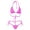 Hot Pink(New), variant on Women Mesh Three-Point Bikini Triangle Thongs Bathing Suits Perspective Bra Underwear Set Split Swimsuit
