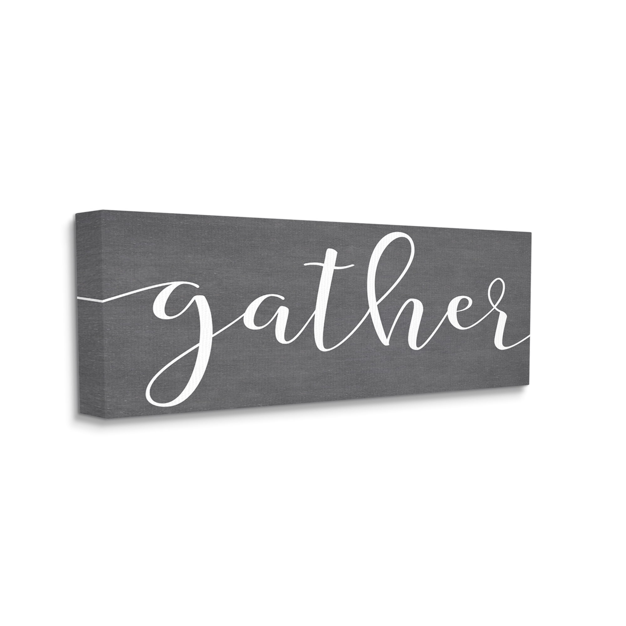 Stupell Industries Gather Rustic Family Calligraphy Cursive Sign Graphic Art Gallery Wrapped Canvas Print Wall Art, Design by Lettered and Lined