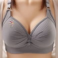 thumbnail image 2 of LNWUY Women's Cute Print Bra Non-Steel Ring Gathering Lightweight Comfort Breathable Underwear Daily Bra Gray M, 2 of 3