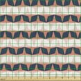 thumbnail image 2 of Abstract Fabric by the Yard Upholstery, Hipster Style Quirky Diamond Shapes Symmetric Textured Urban Modern, Decorative Fabric for DIY and Home Accents, Salmon Rose Night Blue by Ambesonne, 2 of 5