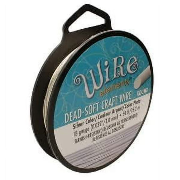 The Beadsmith Wire Elements Craft Wire – Tarnish Resistant, Soft Temper, Round, Silver Color – 1mm, 18 Gauge, 50 Foot Spool – Jewelry Making, Wire Wrapping, Floral, & Other DIY Crafts