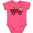 thumbnail image 3 of Inktastic Valentine Fire Truck Heart Bear Boys or Girls Baby Bodysuit, 3 of 5
