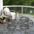 thumbnail image 6 of Addison Rugs Chantille Indoor/Outdoor Transitional Floral Charcoal Washable Round Rug, 8' x 8', 6 of 6