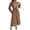 Khaki, variant on Wdgfv Ruffle Maxi Dress for Women, Pleated A Line Flowy, Business Casual, Holiday Modest Long Sleeve Smocked Spring