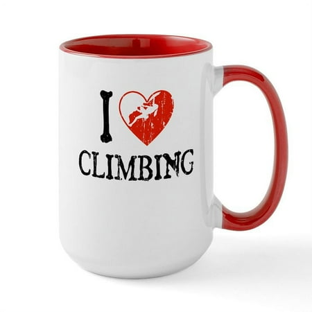 

CafePress - I Heart Climbing Woman Large Mug - 15 oz Ceramic Large Mug