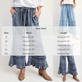 thumbnail image 3 of Mutghys Wide Leg Jeans for Women Ruffle Hem Elastic Waist Drawstring Solid Color Denim Jeans with Pockets Vacation Party Loose Comfy Casual Jeans S-2XL, 3 of 5