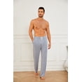 thumbnail image 3 of Vulcanodon Mens Pajama Pants, Lightweight Lounge Pant with Pockets Ultra Soft Pj Bottoms,(Navy Mel.L), 3 of 5
