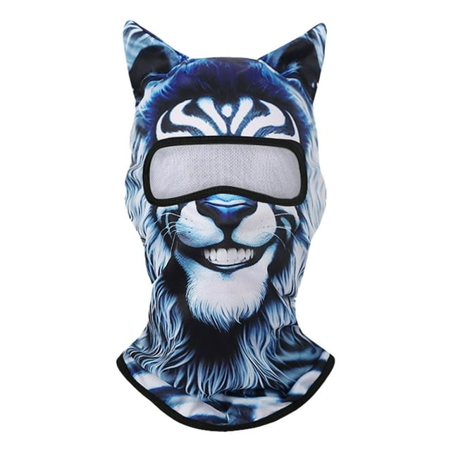 Hearth & Gear 3d Animal Personality Hood Summer Animal Print Sunscreen Hood Motorcycle Face Riding Hood Ice Pants Paintball Gear Full Face Protective Hat Chief Hat for Riding Swat Shield Burka Srb400