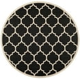 thumbnail image 3 of Safavieh Courtyard Alyssa Geometric Indoor/Outdoor Area Rug, 4' x 4' Round, Black/Beige, 3 of 9