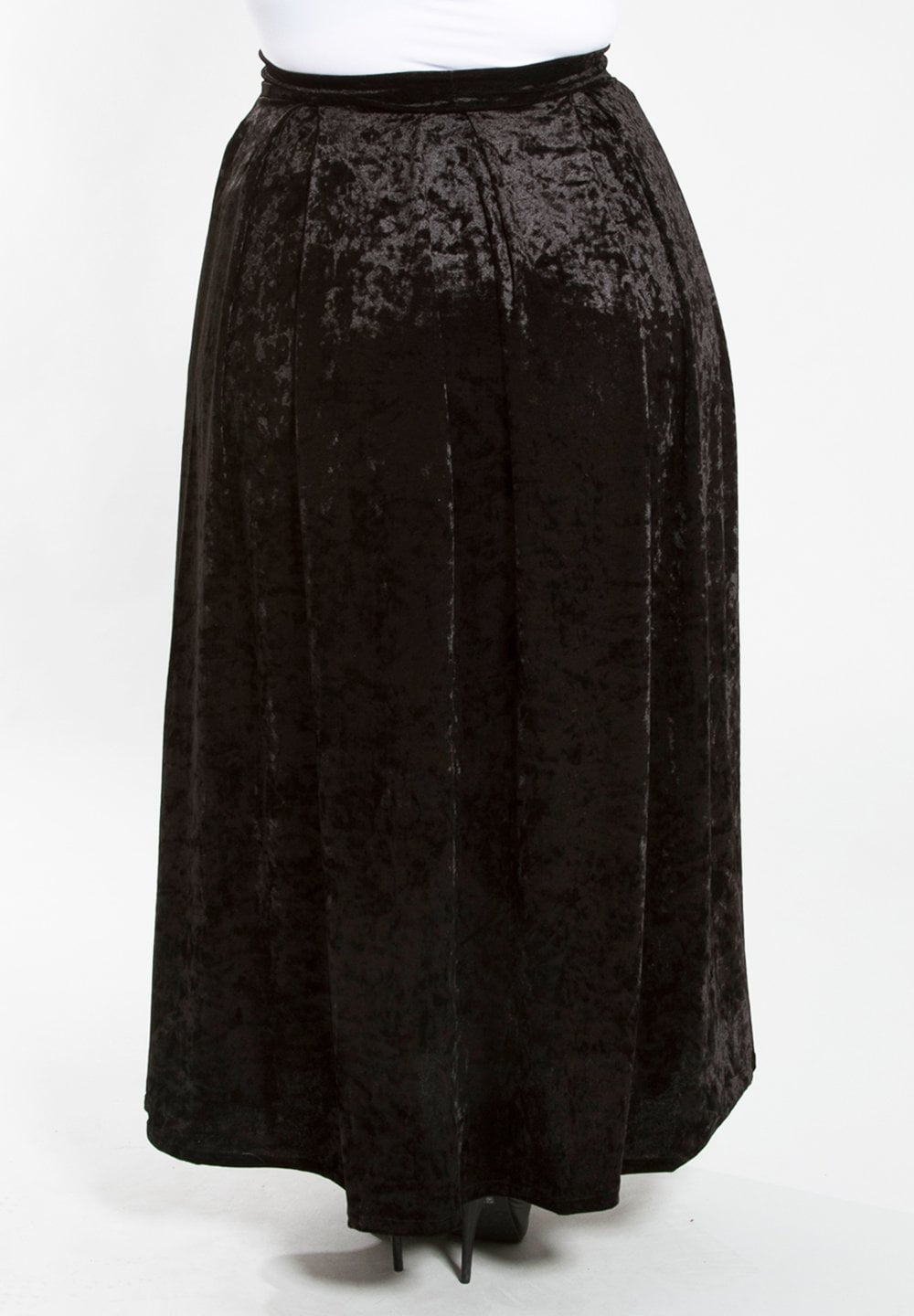 plus size velvet maxi skirt