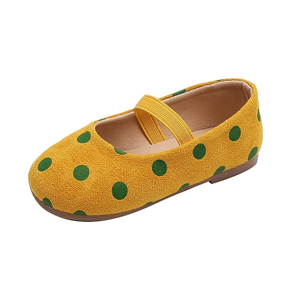 BGFIPAJG Girls' Polka Dot Ballet Flats, Kids' Elastic Strap Princess Shoes, Lightweight Footwear for 1-6 Year 2.5-3 Years