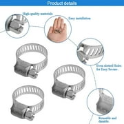 Stainless Steel Hose Clamps, 12 Pcs Adjustable 1/2-3/4(13-19mm) Worm Gear Hose Clamp, Heavy Duty Hose Clamps for Automotive, Pipe, Radiator Plumbing and Fuel Line, 0.82x0.31