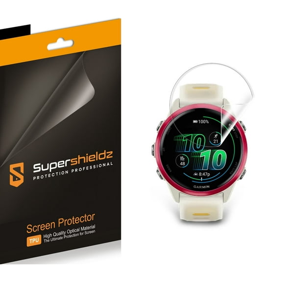 (3 Pack) Supershieldz Designed for Garmin Forerunner 570 (42mm) Screen Protector, High Definition Clear Shield (TPU)