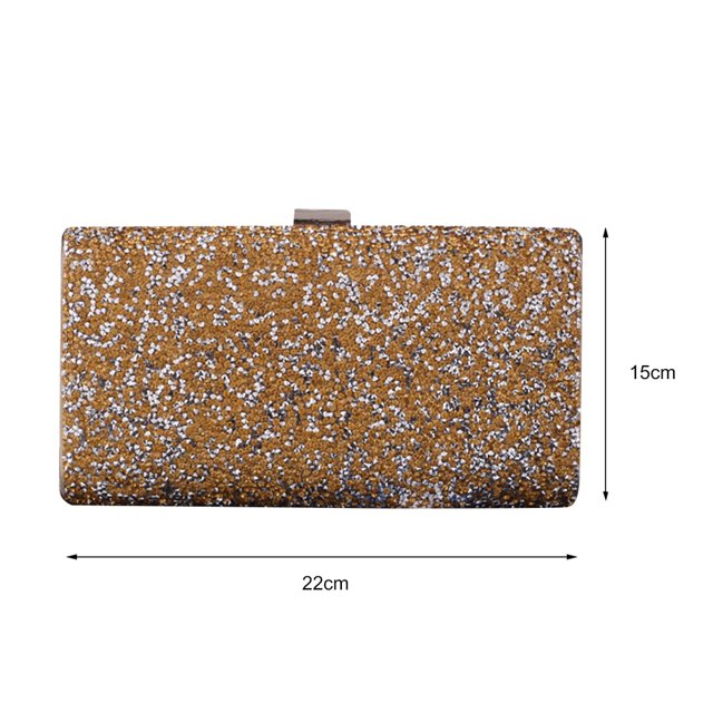 Bolsa de noche para mujer Elegante monedero de encuadernación para banquete de fiesta (champán brillante) Likrtyny Para Estrenar