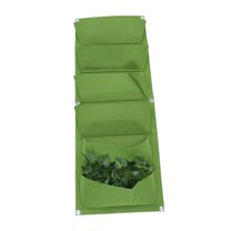 6-Pocket Vertical Garden Planter Bag for Growing Plants Made of Non-woven Green Material 6 Pockets
