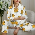 thumbnail image 6 of Balery Cute Duck With Headphone Pattern Pajama Sets for Women Long Sleeve 2 Piece Sleepwear Loungewear Sets Soft PJ's with Pockets Long Sleeve Comfy Pj Sets-Large, 6 of 7