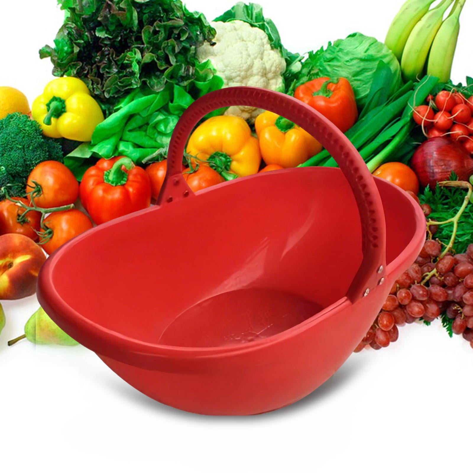 koolsoo Garden Basket Vegetables Gathering Holder Reusable Holder with Ergonomic Handle Fruit Picking Basket for Backyard Countryside S