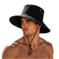 thumbnail image 3 of AHTJRT Men Women Wide Brim Summer Hats Breathable Hiking Fishing Hats UPF 50+ UV Protection Sun Hats with Adjustable Ropes Black Free Size, 3 of 7