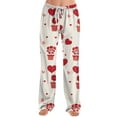 thumbnail image 5 of Womens Heart Print Pajama Pants Valentine Sleepwear Pants Loose Wide Leg Lounge Pants High Waisted Comfortable Pajamas for Relaxing Watermelon Red L, 5 of 8