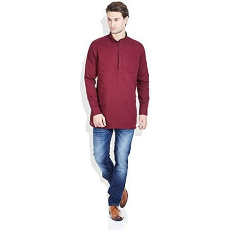 

Royal Men s Linen Short Kurta Red