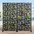thumbnail image 2 of MAYEERTY 72 × 35in Outdoor Privacy Screen with Stand Metal Balcony Decorative Screen, Black, 2 of 6