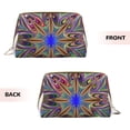 thumbnail image 3 of Large Clutch Leather Makeup Bag, Psychedelic Abstract Geometric Travel Toiletries Bag, Ladies Cosmetic Storage Bag, 3 of 8