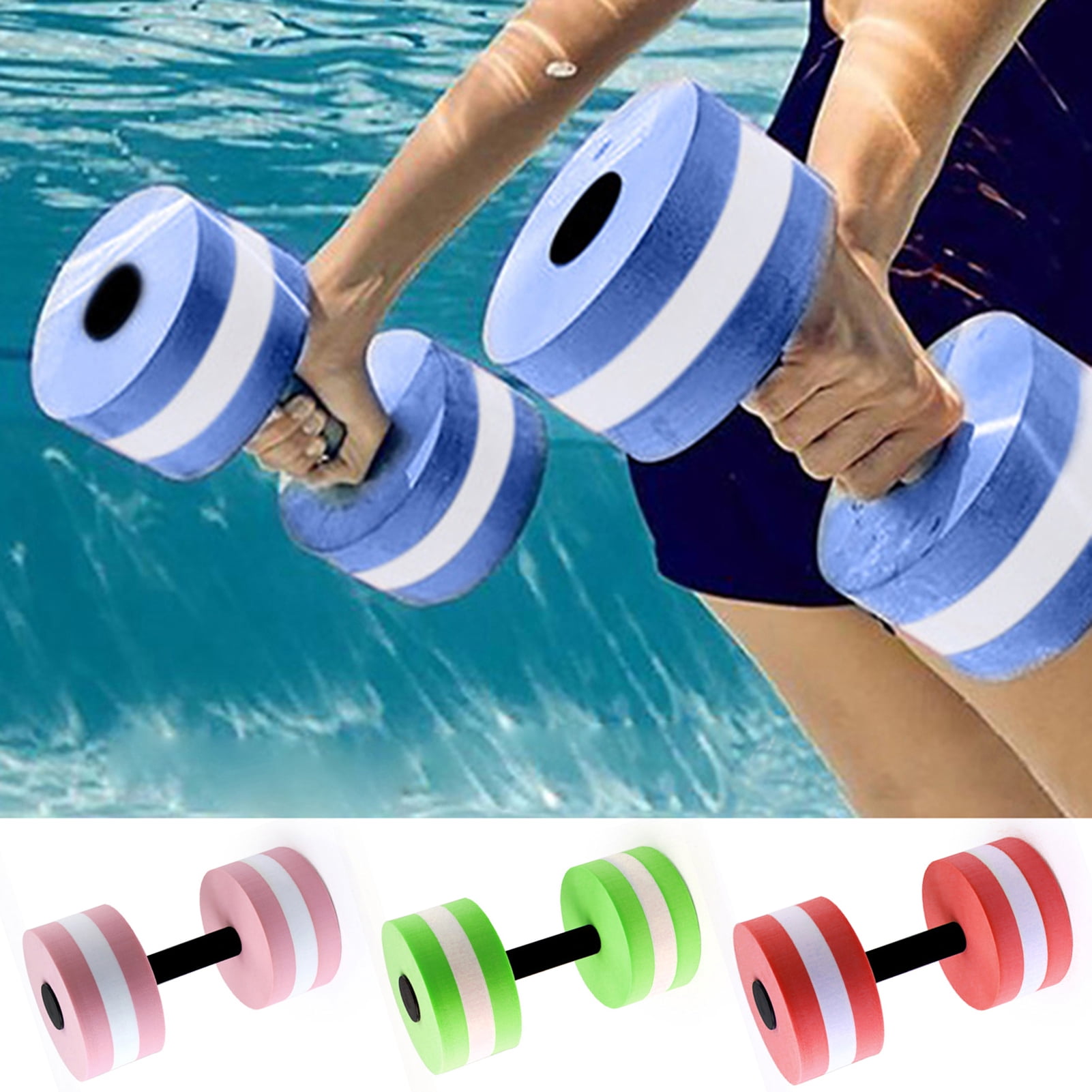 Random Color BESPORTBLE 1Pc Dumbbell Aquatics Swimming Aerobics Eva Workout Barbell Floating Dumbbells for Men Women 