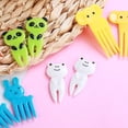 thumbnail image 3 of 48 Piezas Mini Tenedores de Frutas, Tenedores de Frutas de Plástico para Niños, Tenedores de Frutas Bento de Dibujos Animados, Palillos de Dientes Decorativos de Animales Lindos para Postres de, 3 of 5