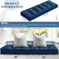 thumbnail image 3 of Bench Cushions for Indoor Furniture 42x16 in Velvet Kitchen Dining Piano Window Seat Cushion, Tufted Patio Porch Swing Thicken Bench Pad Memory Foam(Royal Blue), 3 of 12